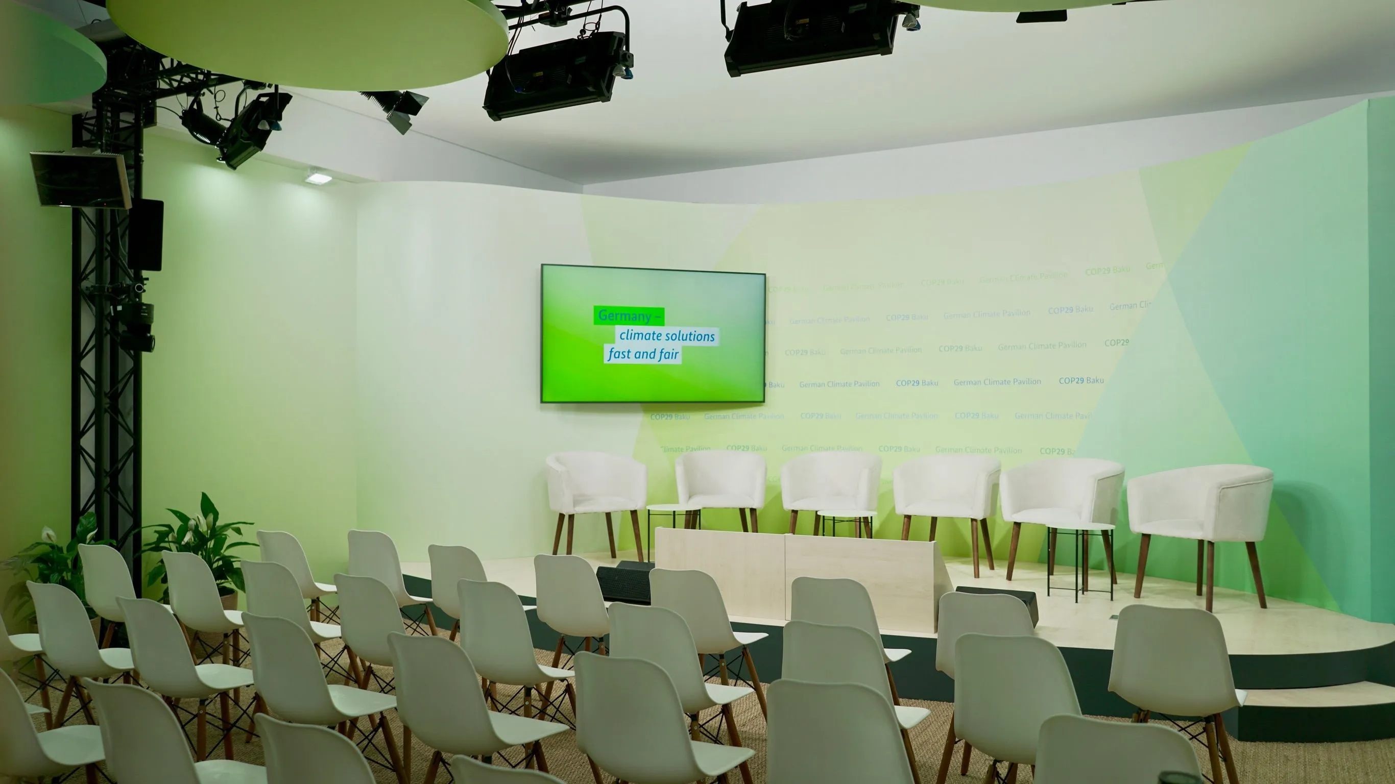 Stage of the German Pavilion at COP29 in Baku