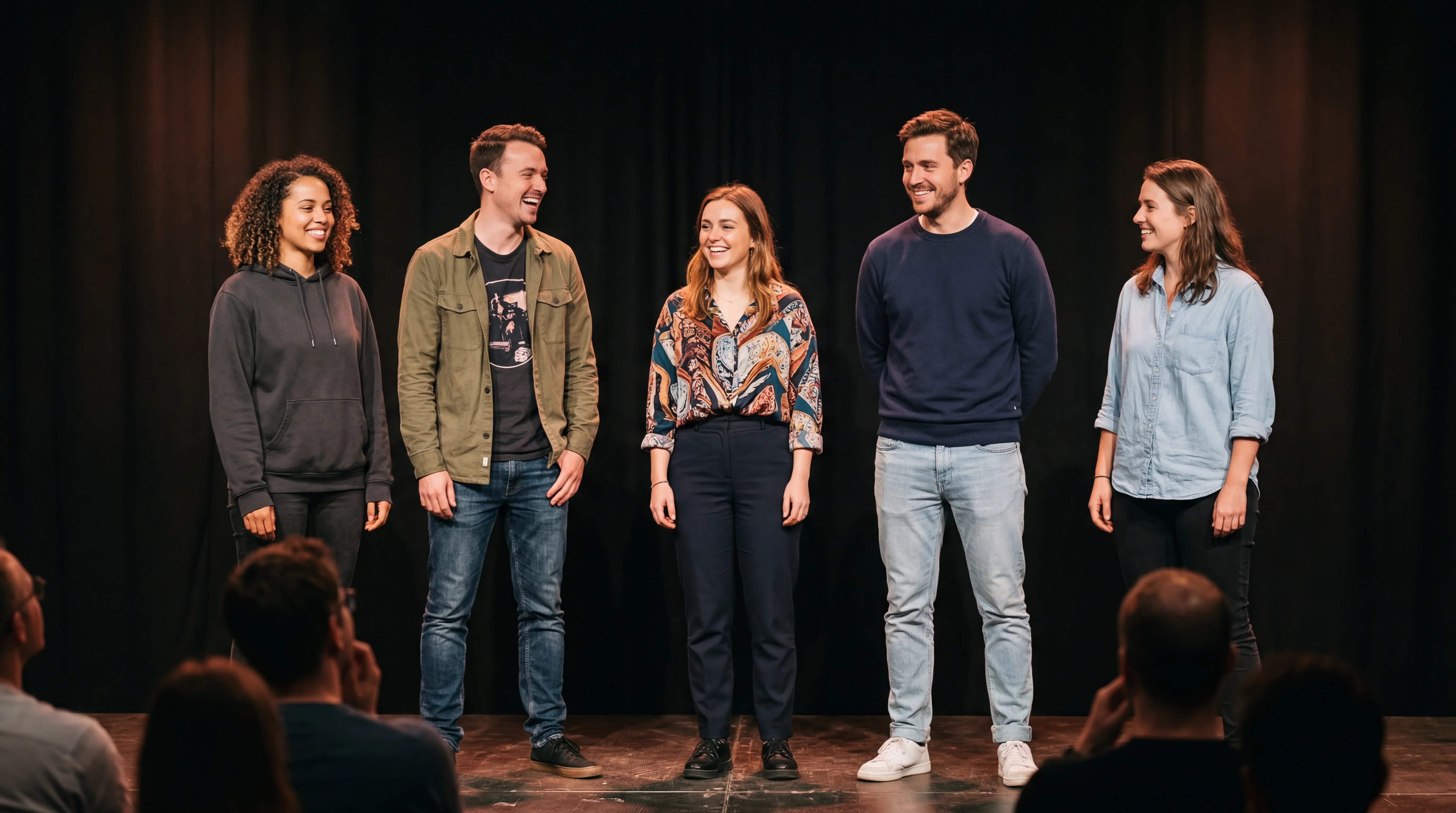 Konferans sahnesindeki konuşmacı grubu – yüz katmanlarıyla yapay zeka konuşmacı tanıma